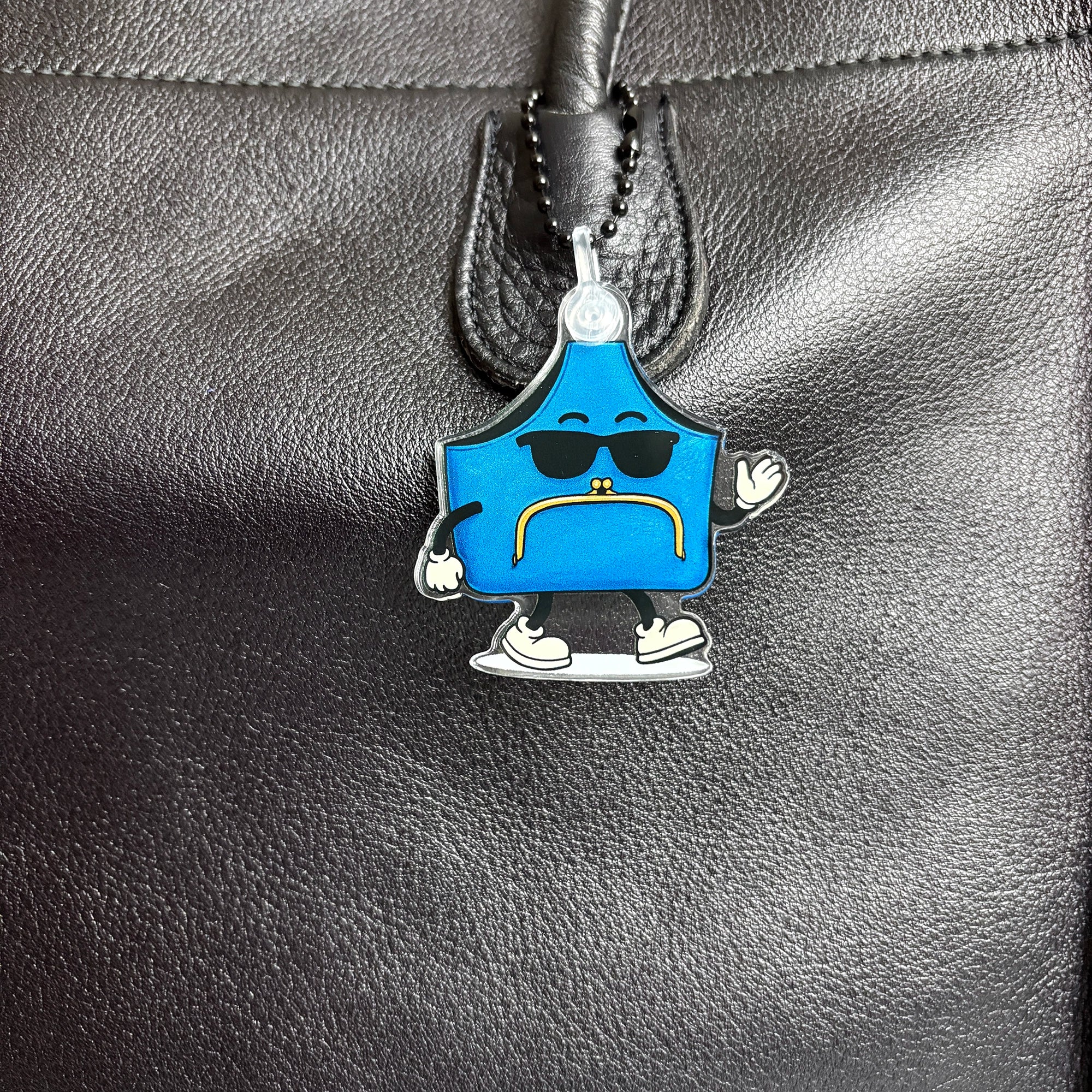 Charnmlingz Muffy bag charm key ring CU on bag