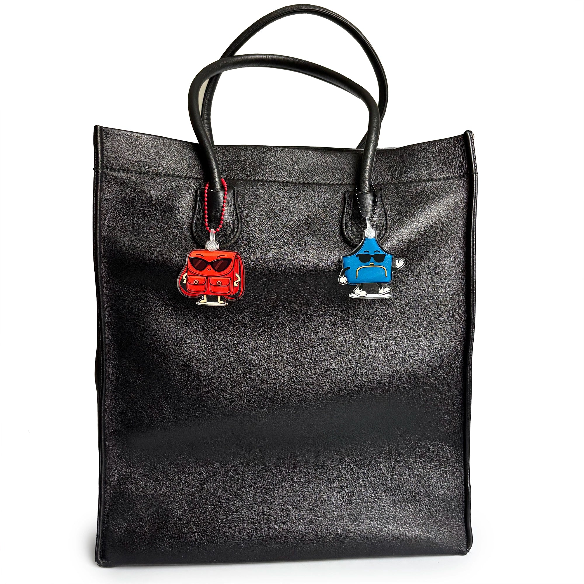 Charmlingz Posty and Muffy on vintage tote bag