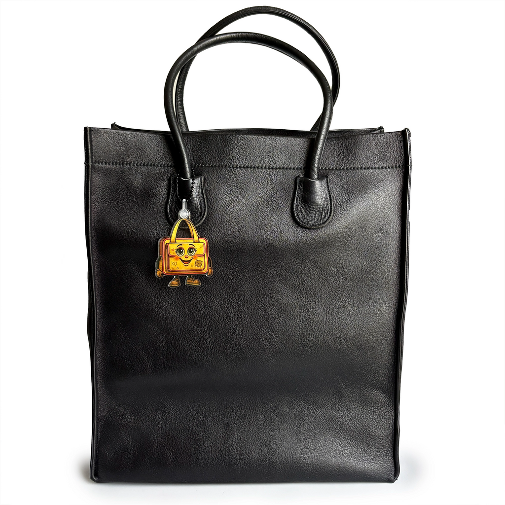 ReLuvable Ms Saffe shown attached to vintage tote bag.